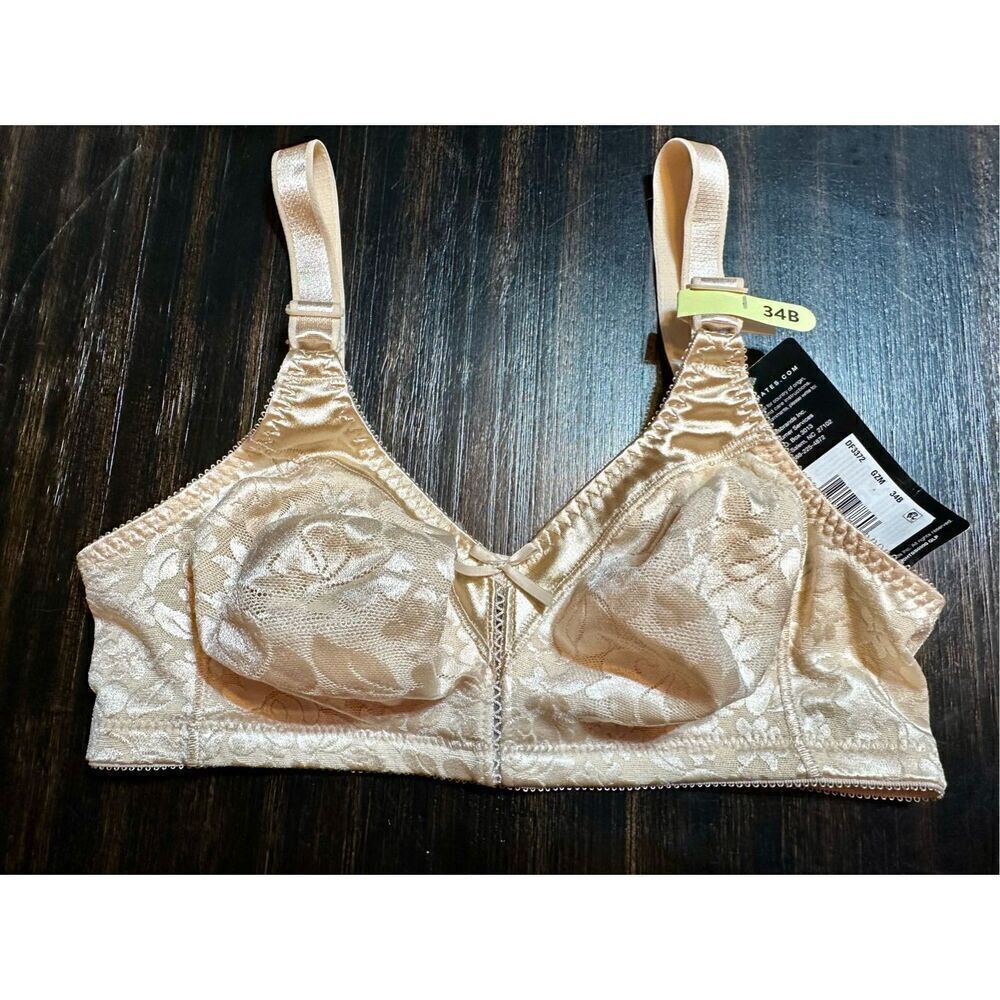 Bali NWT size 34B champagne Double Support Spa Closure Wireless Bra style 3372